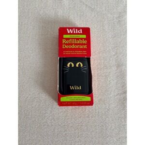 Wild Refillable Deodorant Women 40g Black Cat Case Toffee Apple New Natural